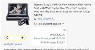 baby monitor Amazon receipt