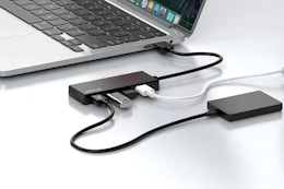 a usb port plugged into a laptop
