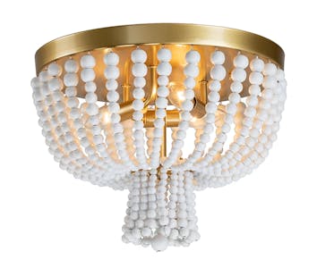 Wood Bead Flush Mount Light