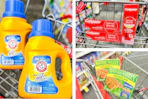 collage image of arm & hammer detergent, colgate toothpaste, and nature valley granola bars