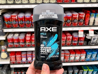 A hand holding axe apollo deodorant