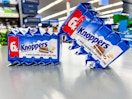 two packs of knoppers candy bars on walmart counter
