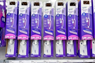 swiffer power mops sitting on a target shelf