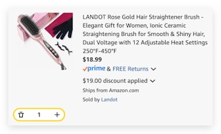 LANDOT Rose Gold Hair Straightener Brush