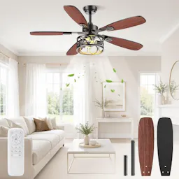 Farmhouse Caged Ceiling Fan