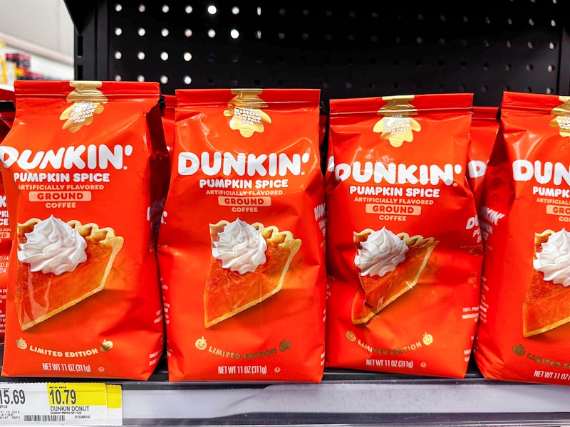 pumpkin spice Dunkin ground coffee at Target