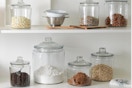 Anchor Hocking Glass jars in pantry