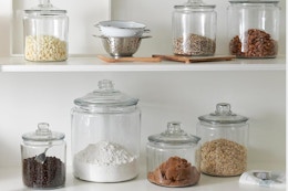 Anchor Hocking Glass jars in pantry