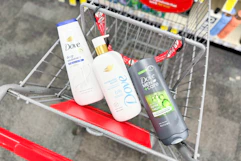 dove body washes in a cvs shopping cart