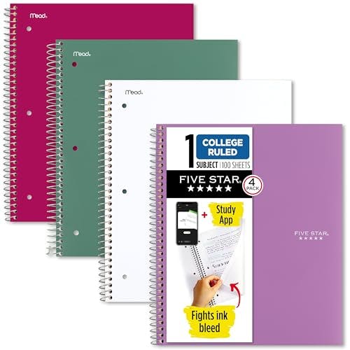 Five Star Spiral Notebook 4-Pack