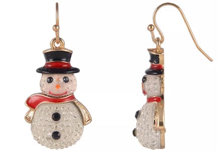 Snowman Drop Earrings