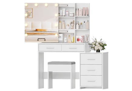 Ktaxon Light-Up Makeup Vanity Table
