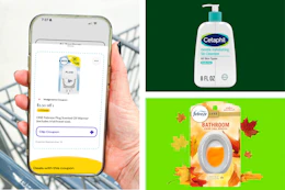 collage with a 1-clip coupon, febreze, and cetaphil