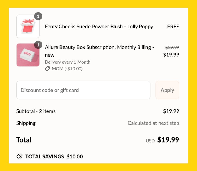 Allure May Beauty Box Fine Print