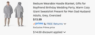 hoodie blanket Amazon receipt