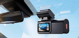 a dash cam on a car