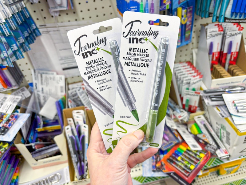 dollar tree journaling by inc metallic brush marker