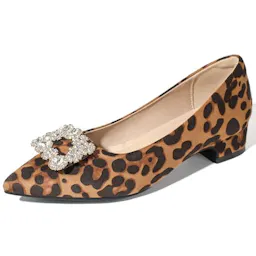 Women's Rhinestone Low Chunky Heels