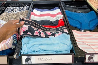 hand holding underwear