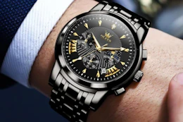 a men's watch on a man's wrist