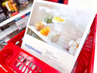 Brightroom 5-piece canister set in a red Target cart