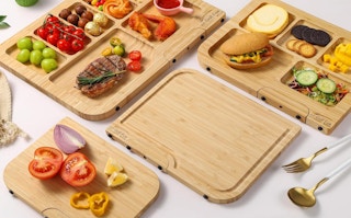 food on bamboo cutting boards