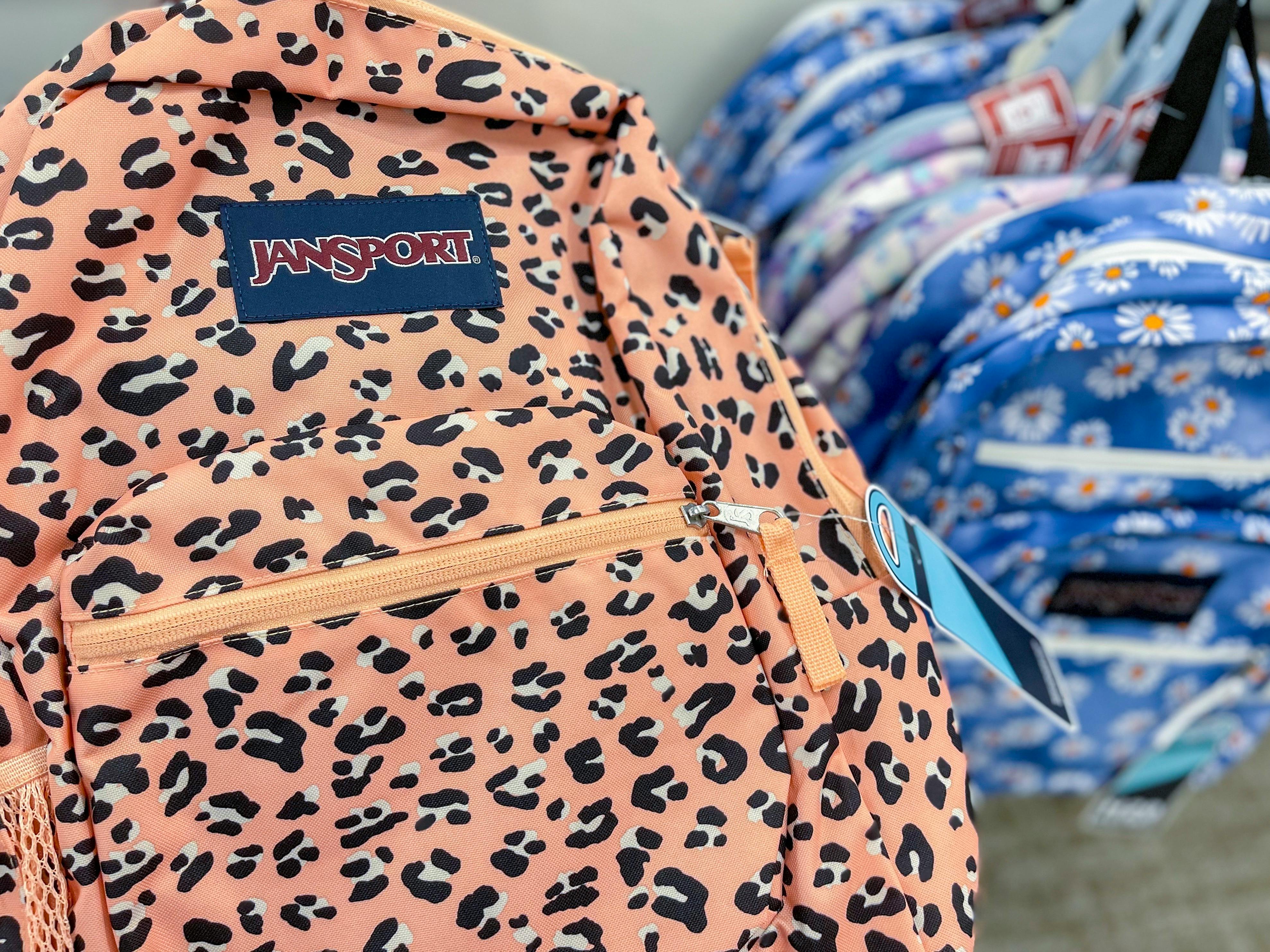 Jansport Fuzzy Leopard Print Backpack