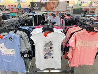 converse tee shirts on hangers