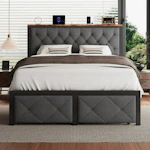 Full Bed Frame with 2 Drawers