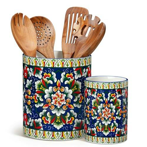 2-Pack Porcelain Utensil Holder Set