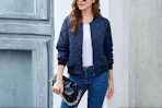 Women's Quilted Bomber Jacket