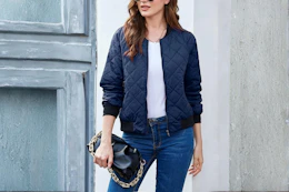 Women's Quilted Bomber Jacket