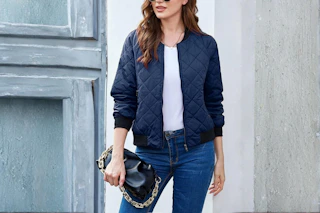 Women's Quilted Bomber Jacket