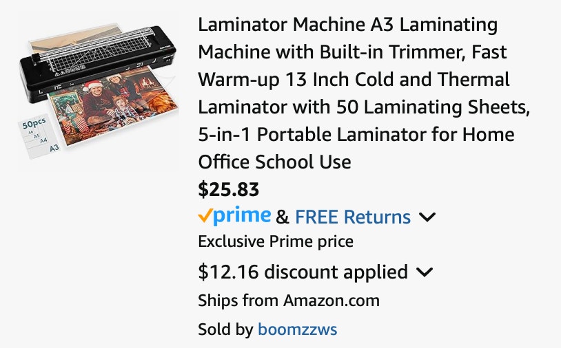 Amazon Laminator Machine 2025