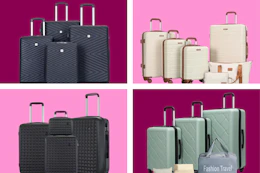 luggage sets on a grid