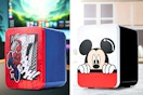 2 lifestyle image of character-themed mini fridges (Spider-man & Mickey Mouse)