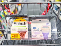 shick razor refills in a cvs cart