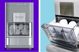 2 stock images of the Frigidaire Gallery Sphere Ice Maker in gray