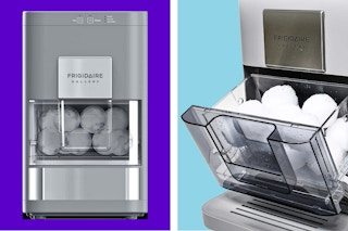 2 stock images of the Frigidaire Gallery Sphere Ice Maker in gray