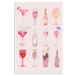 Vintage Watercolor Champagne Poster