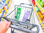 dove, garnier, and loreal shampoos in a walgreens cart