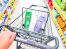 dove, garnier, and loreal shampoos in a walgreens cart