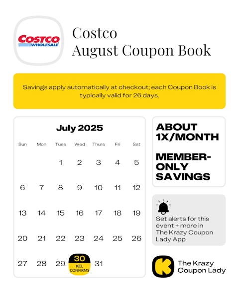 August Costco Coupon Book start date on July 30