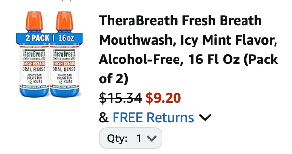 Therabreath Amazon receipt