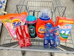 tide downy bounce colgate oral-b products in walgreens cart