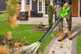 20V Cordless Leaft Blower with 2 Pcs Battery, Electric Leaf Blowers for Lawn Care, 320CFM 150MPH Battery Powered