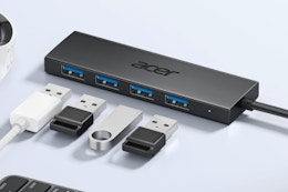 Acer USB hub on a computer desk.