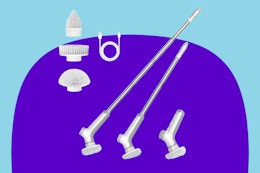 VEWIOR Electric Spin Scrubber on a purple background.