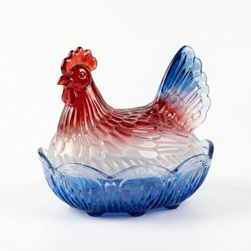 Glass Hen on Nest Dish