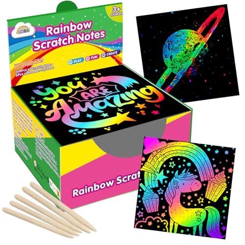 Rainbow Scratch Paper Art Notes